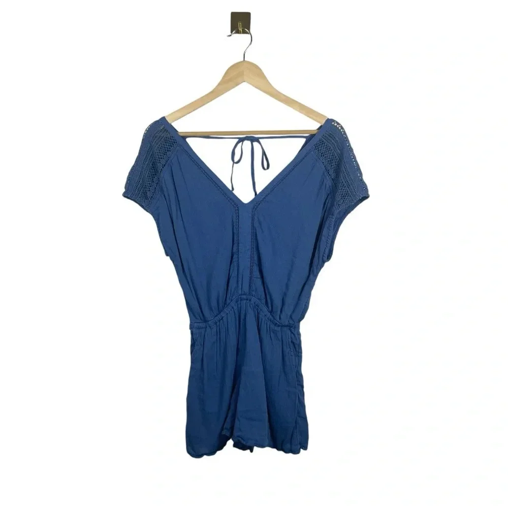Abercrombie & Fitch Dolman Crochet Romper in Blue Size S
